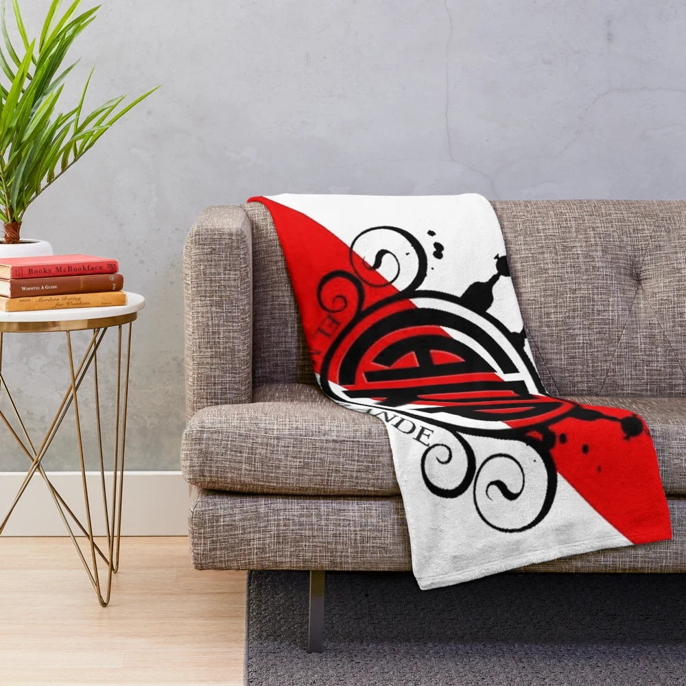 River Plate inspired plush blanket with classic football design