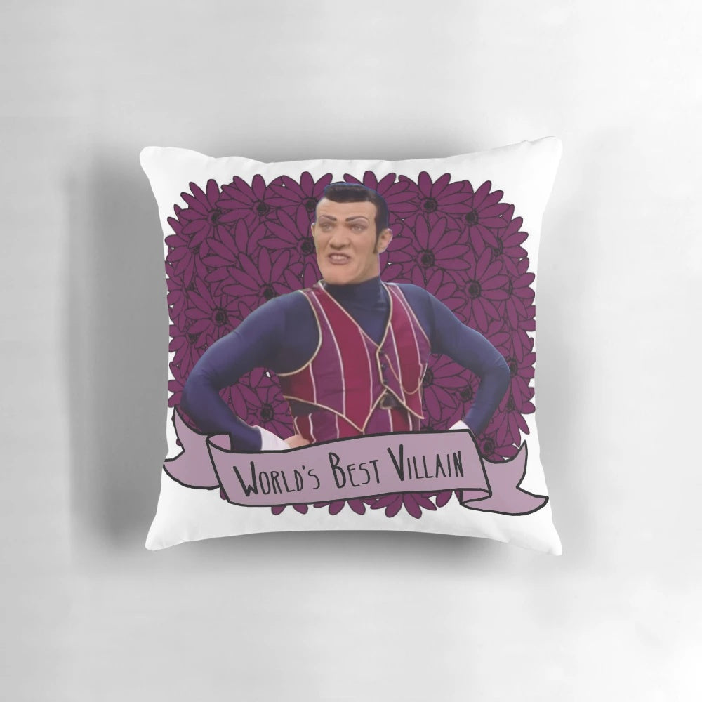Soft, plush Robbie Rotten pillow from the beloved Lazytown TV series.