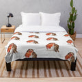 Robin watercolor design on a soft, plush blanket