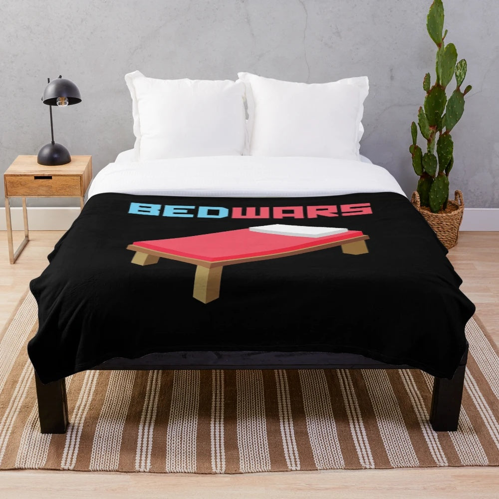 Roblox Bedwars themed plush blanket