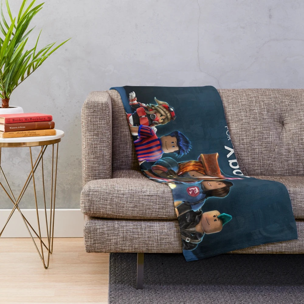 Roblox-themed plush blanket featuring a soft and comfortable design