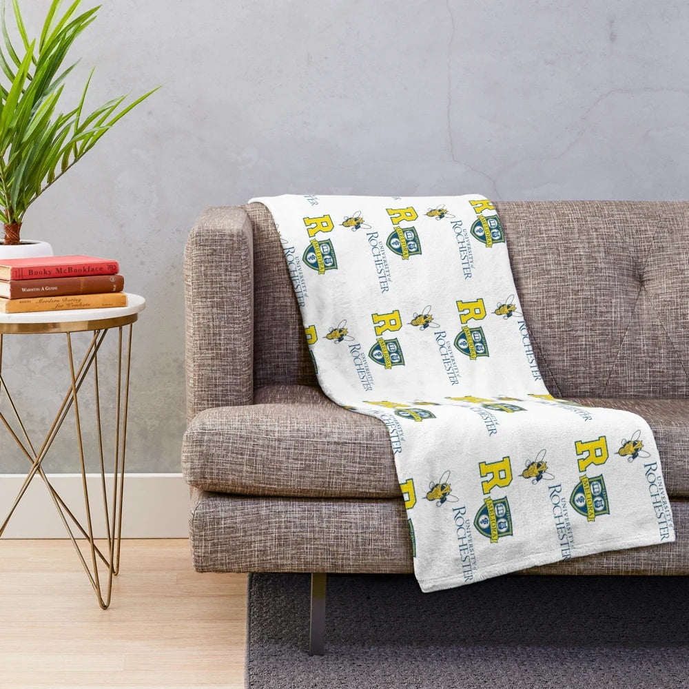 Soft plush blanket featuring a Rochester, NY sticker sheet design