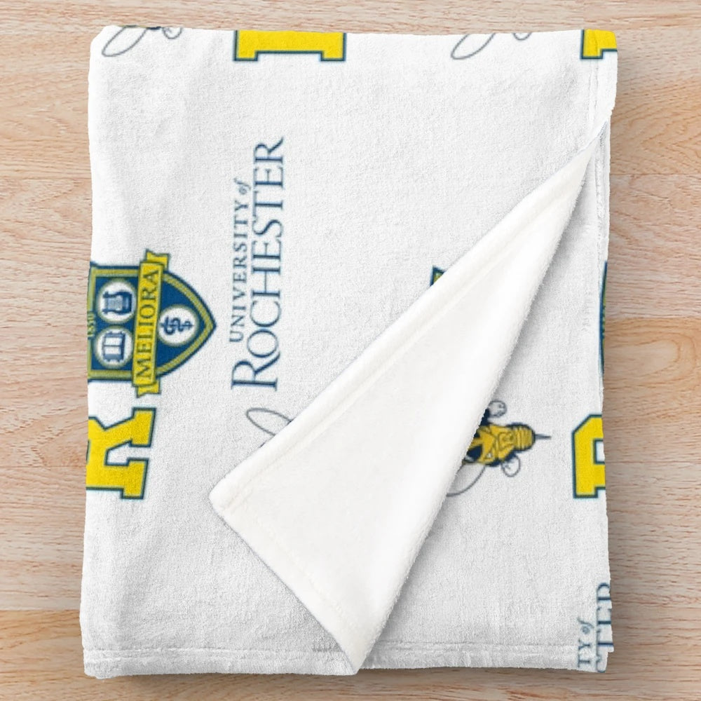 Soft plush blanket featuring a Rochester, NY sticker sheet design