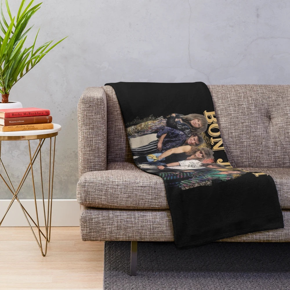 Jovi inspired rock band plush blanket