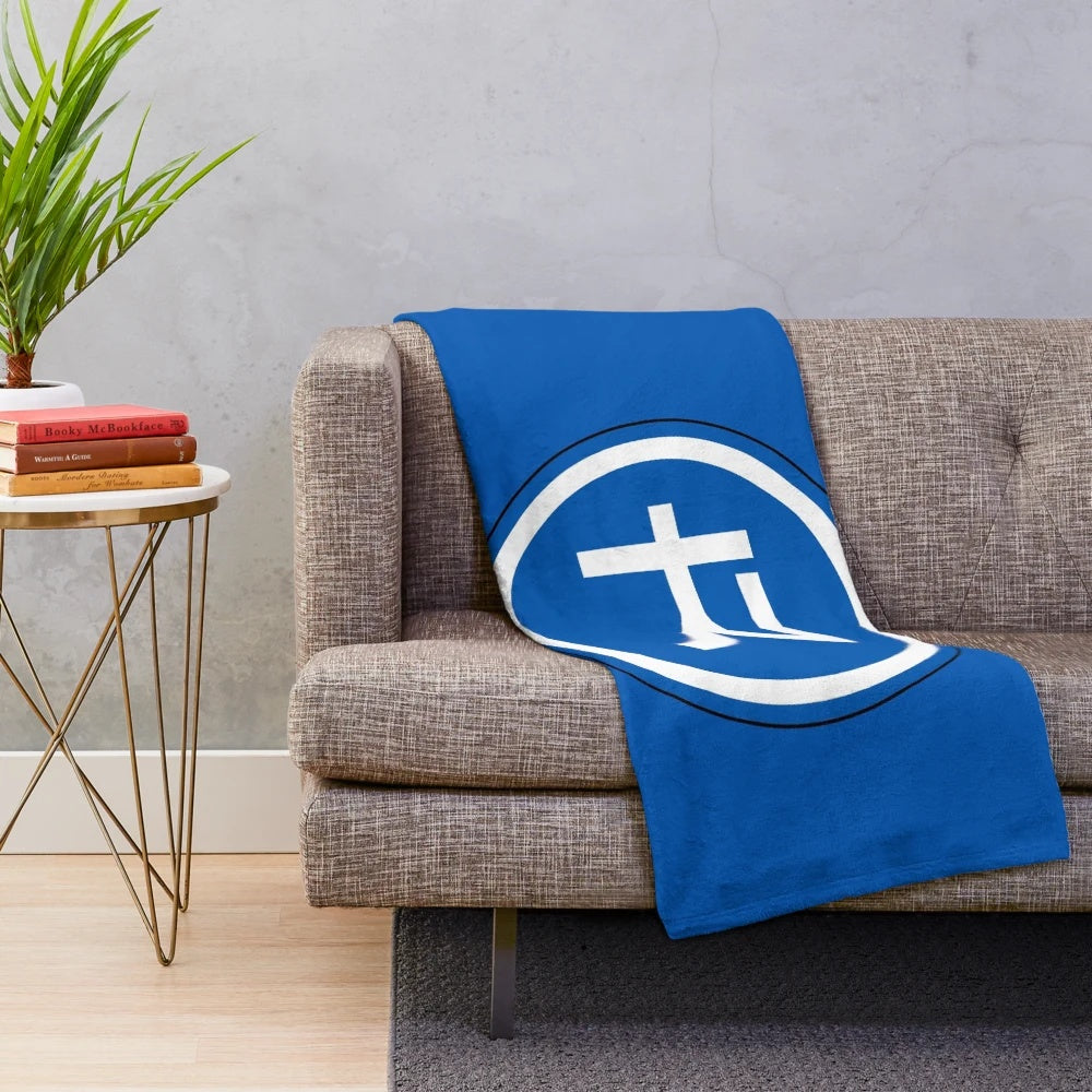 Rockhurst University plush blanket with university logo