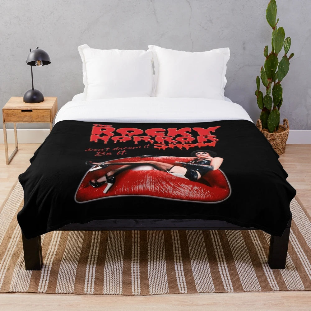 Rocky Horror-themed plush blanket