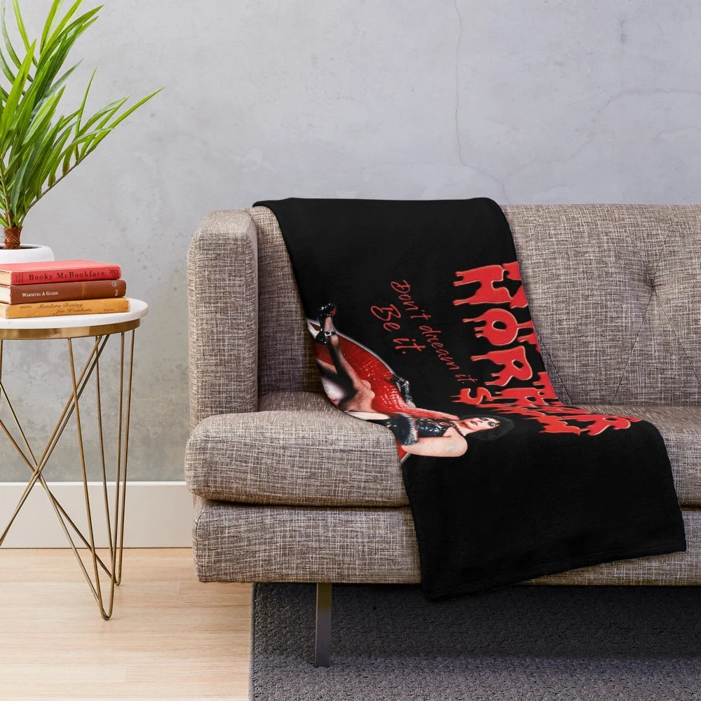 Rocky Horror-themed plush blanket