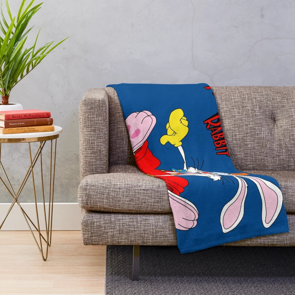 Roger Rabbit inspired plush blanket in red color