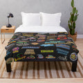 Roller coaster-themed plush blanket