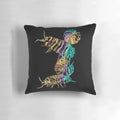 Colorful decorative pillow featuring a doodle of playful roly poly bugs