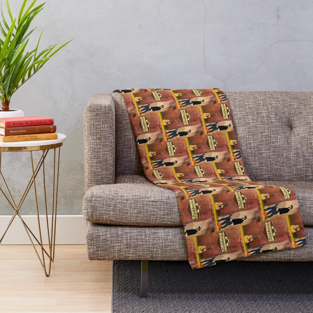 Plush blanket with fall harvest and romance design