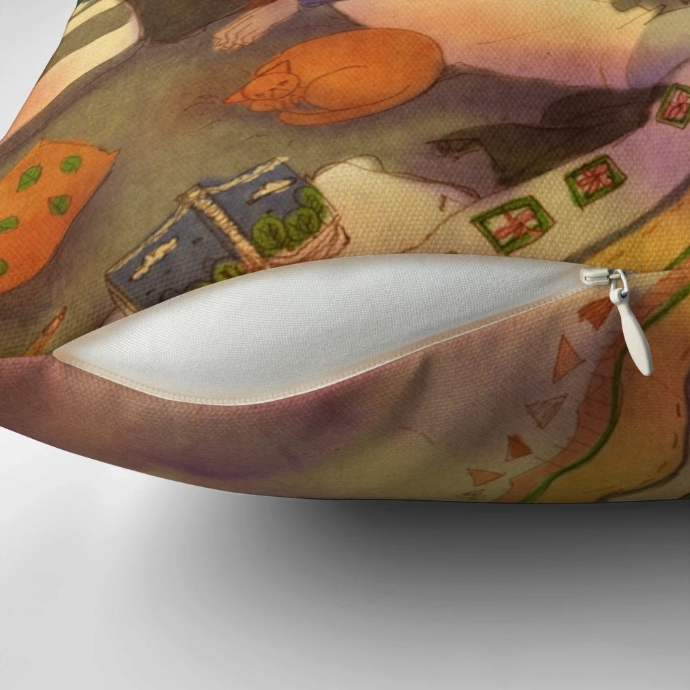 Puuung Illustration No. 197 Pillow - A Cozy, Romantic Accent Piece for Aesthetic Happy Moments