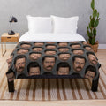 Ron Swanson-inspired plush blanket featuring the iconic character from the comedy TV series Parks and Recreation