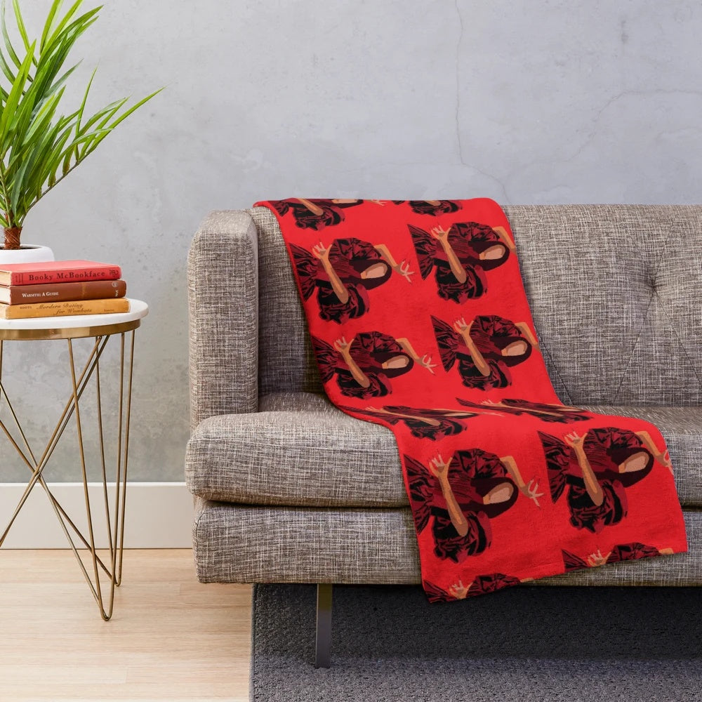 Rosalia Plush Blanket with Flamenco and Latin Music Motifs