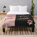Soft and Plush Rose Gold Dog Paw Print Blanket