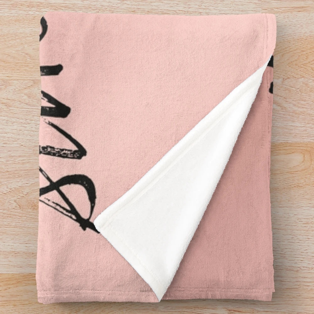 Soft and Plush Rose Gold Dog Paw Print Blanket