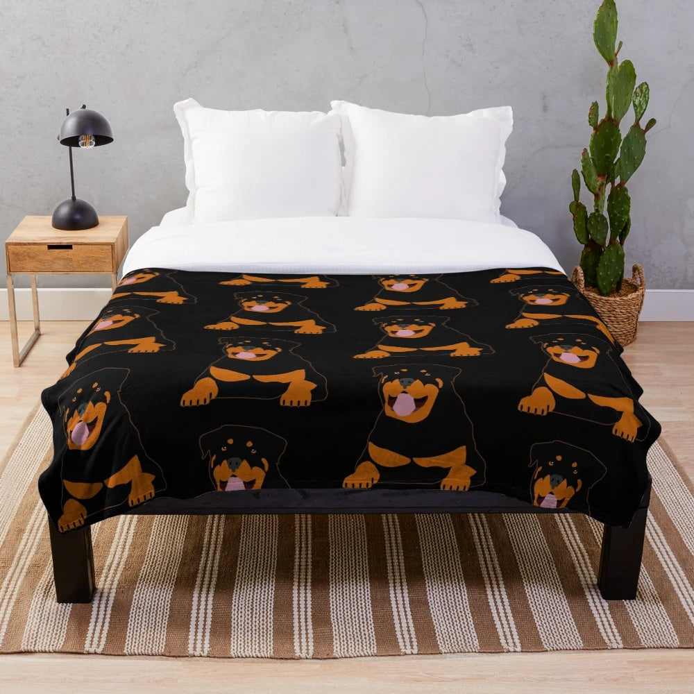 Rottie plush blanket for dogs