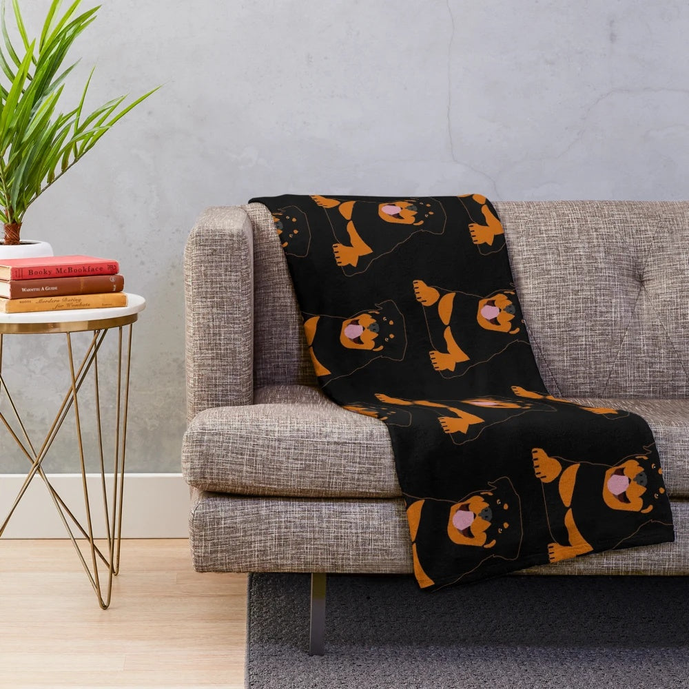 Rottie plush blanket for dogs