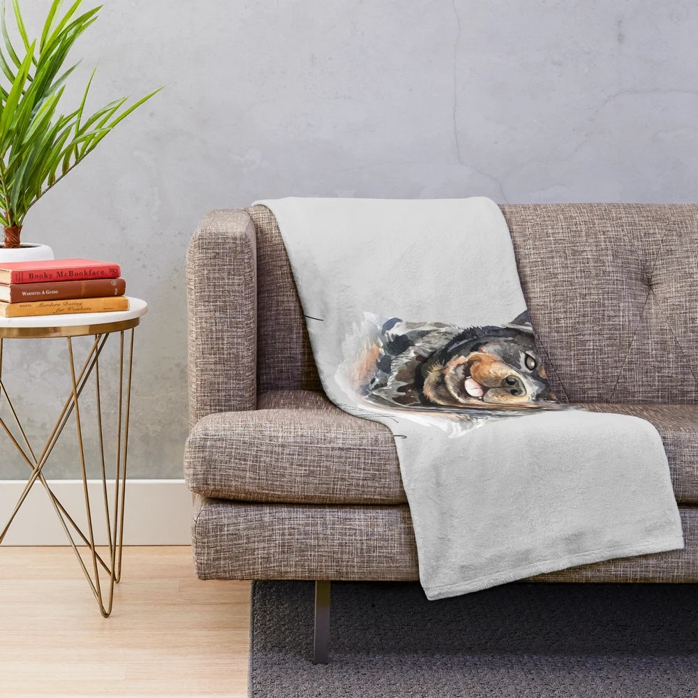 Rottweiler plush blanket for dog lovers