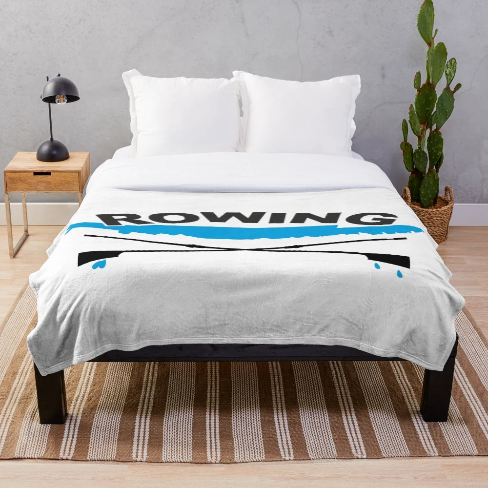 Soft and comfortable plush blanket with rowing-themed design