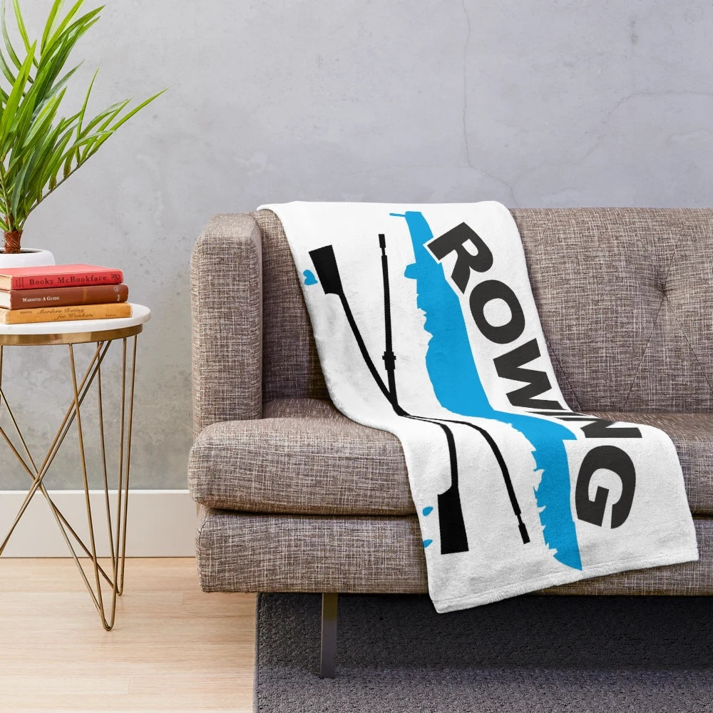 Soft and comfortable plush blanket with rowing-themed design