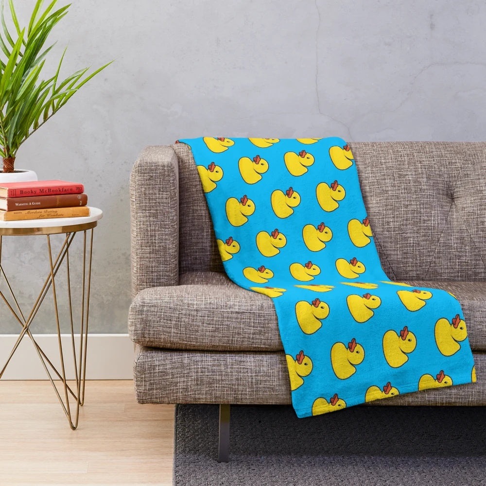 Rubber duck plush blanket for kids and babies