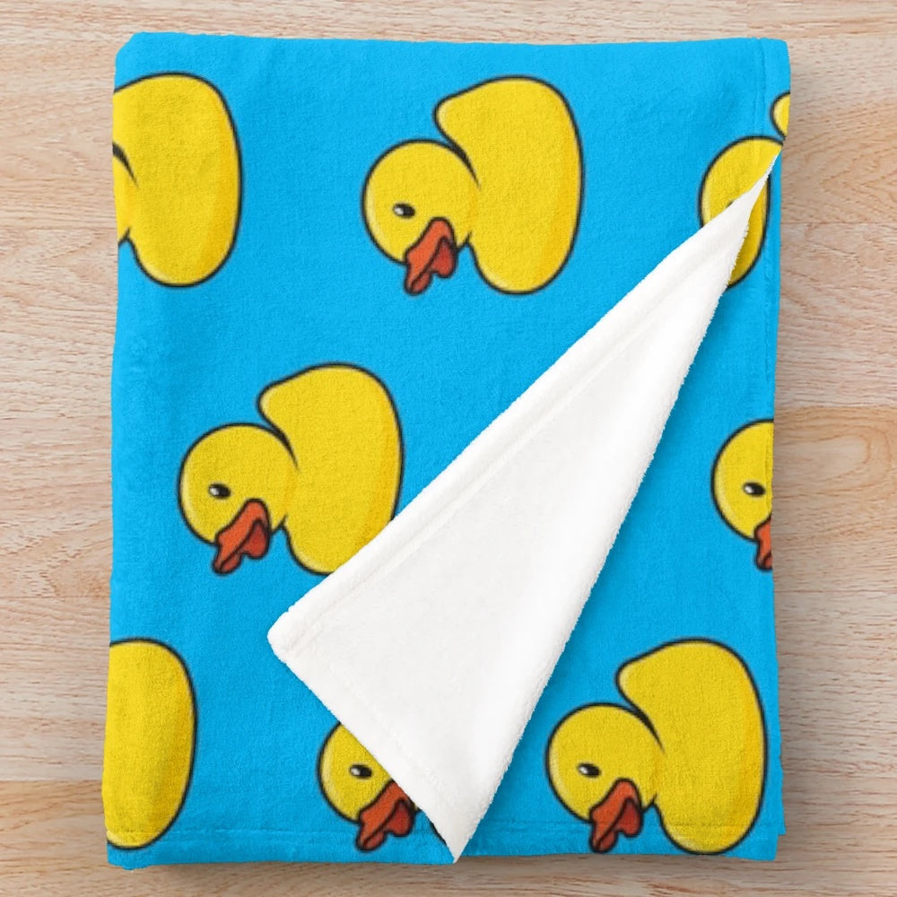 Rubber duck plush blanket for kids and babies