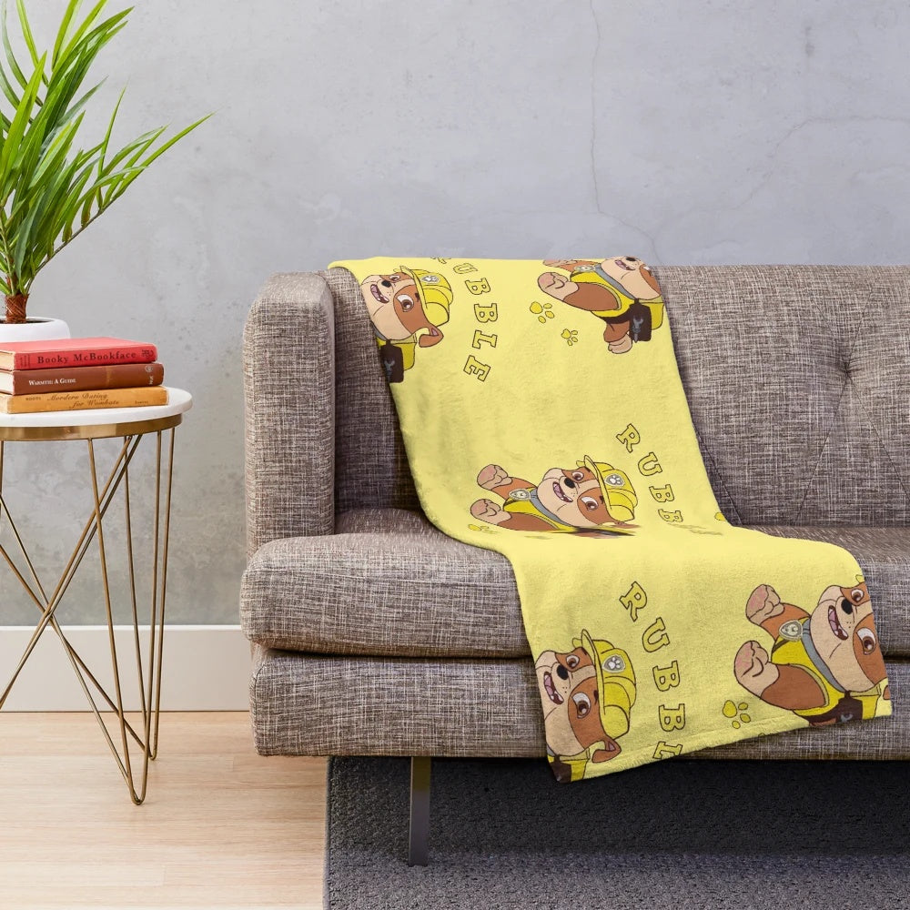 Rubble Paw Patrol plush blanket for kids