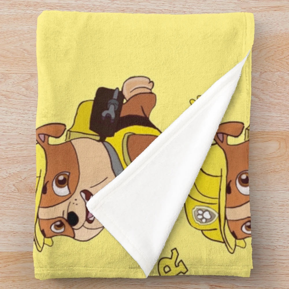 Rubble Paw Patrol plush blanket for kids