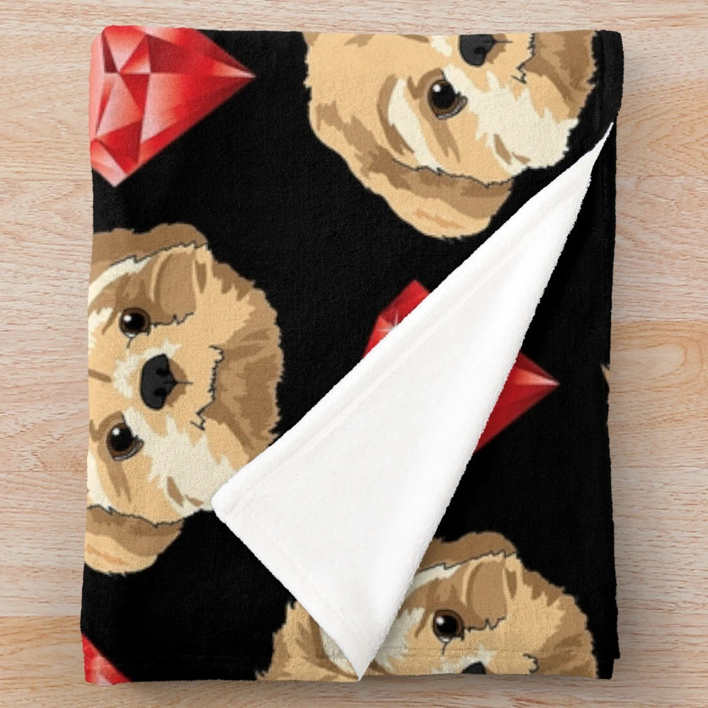 Ruby Tzu plush blanket for dogs and pet owners