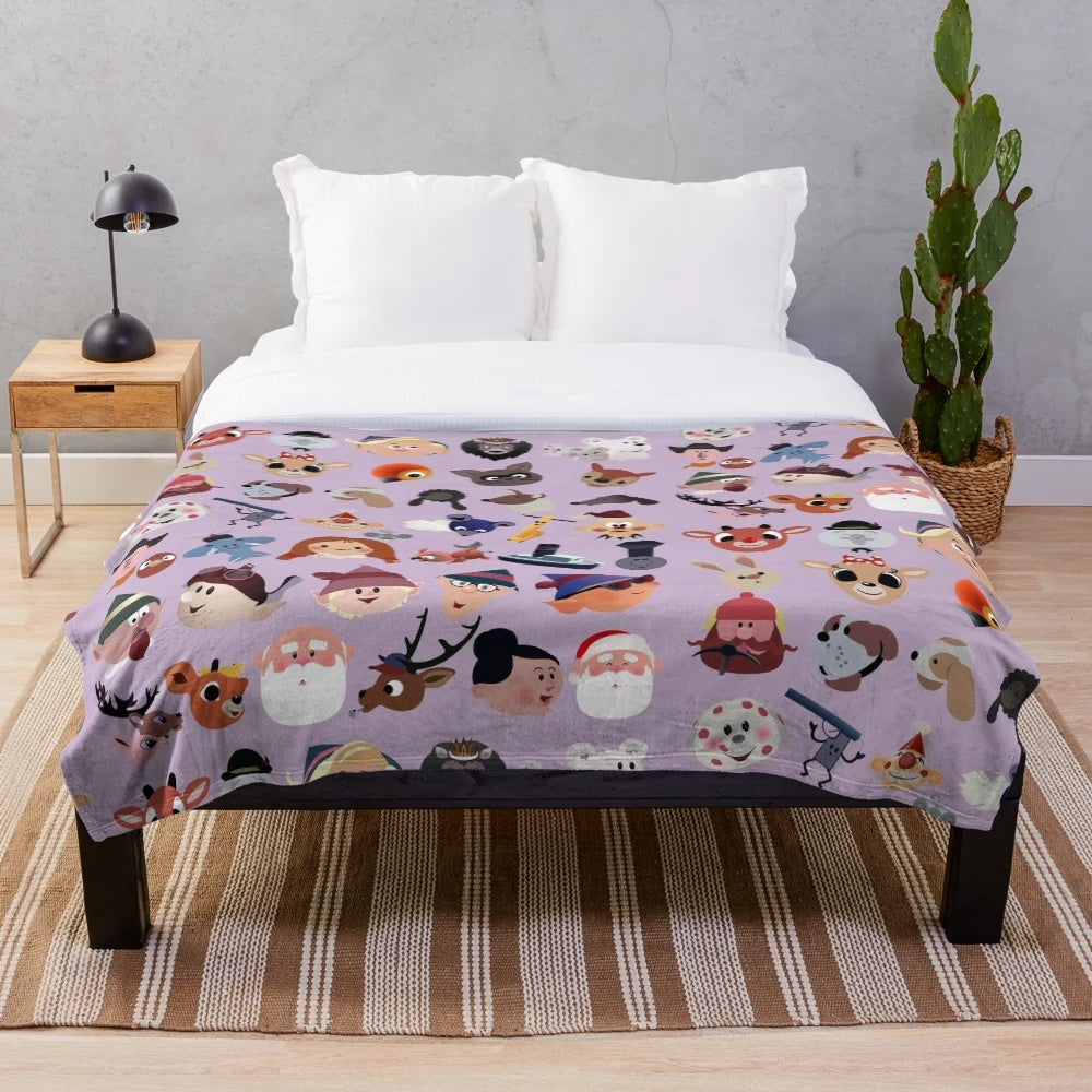 Rudolph the Red-Nosed Reindeer plush blanket with misfit toys
