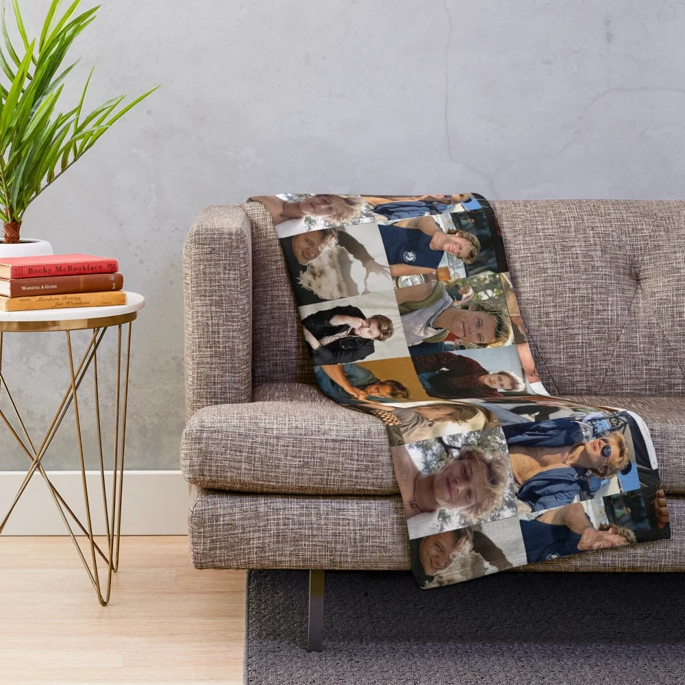 Rudy Pankow Plush Blanket, featuring the character JJ from the Netflix series Outer Banks