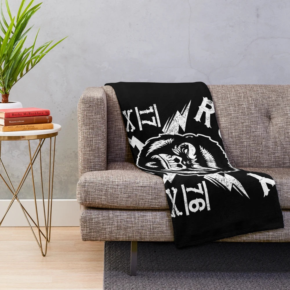 Rugby player plush blanket with gorilla graphic