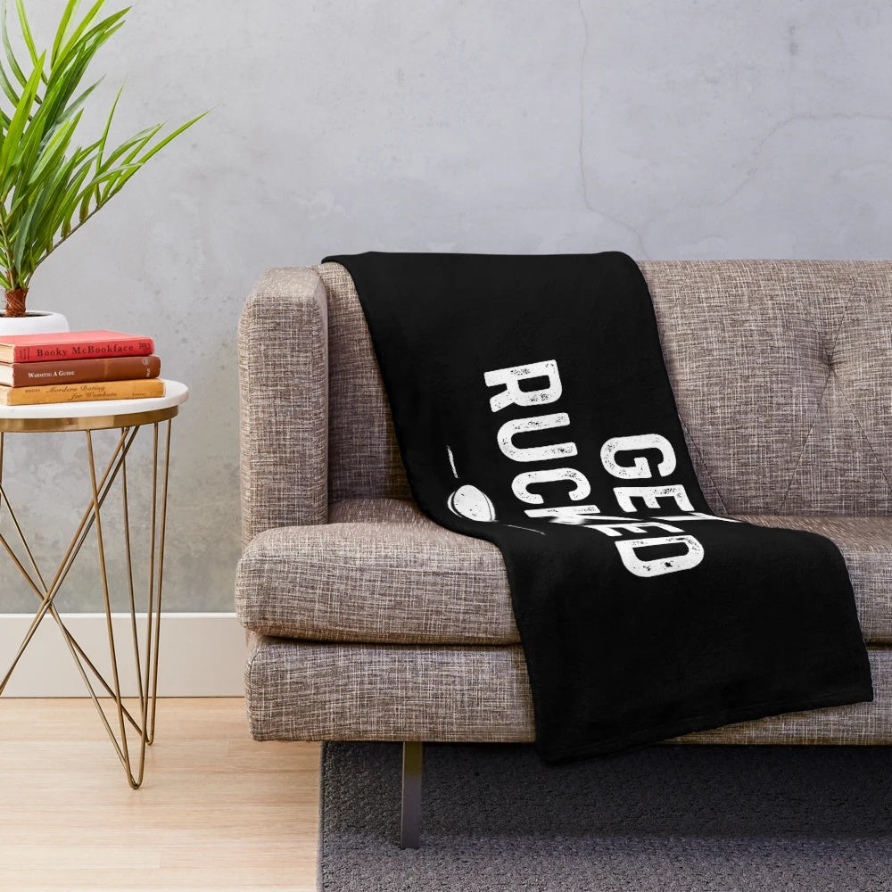 Soft and Plush Rugby-Themed Blanket