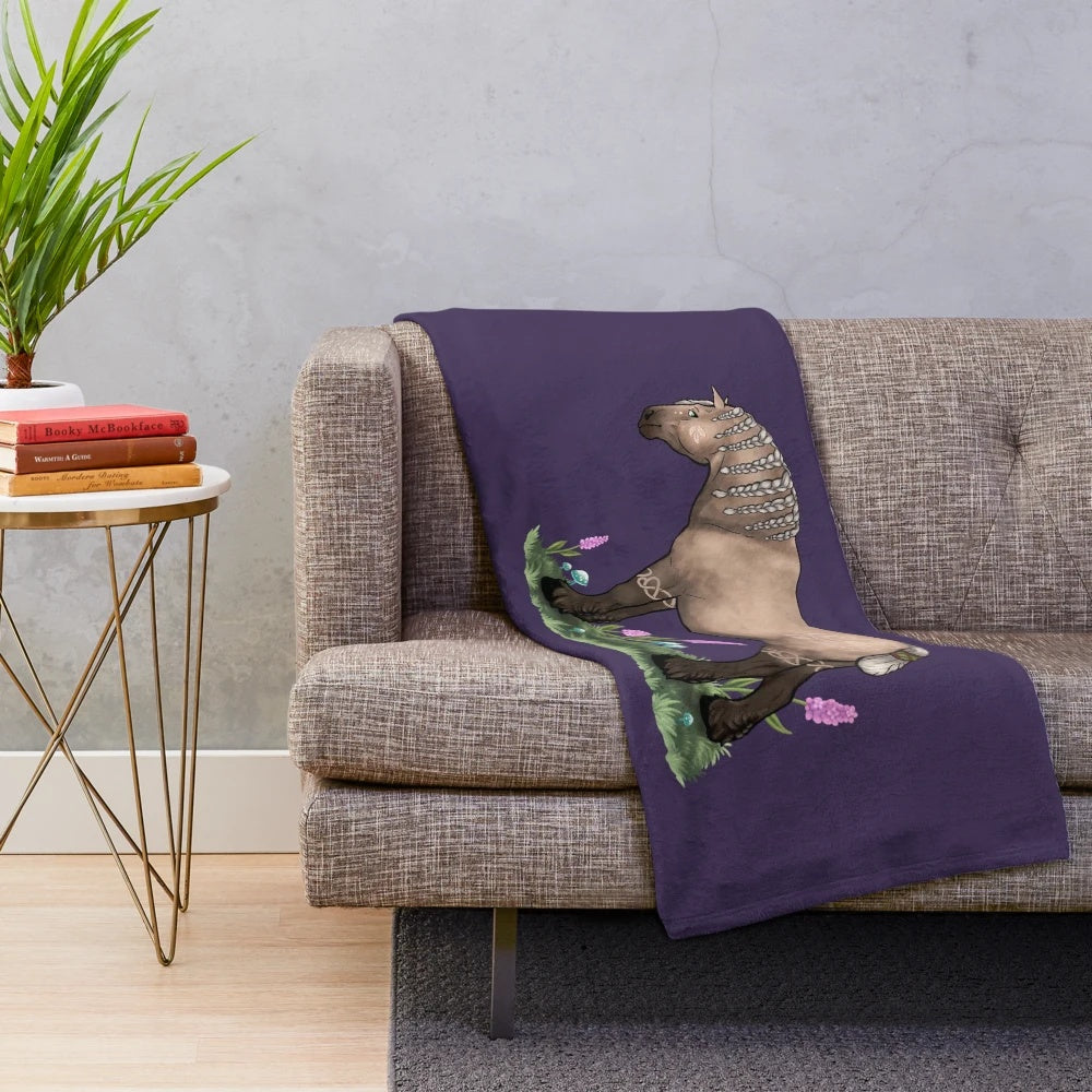 Rune Runner plush blanket featuring a magic horse from the Star Stable game