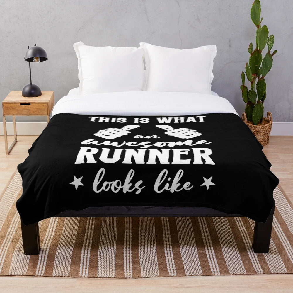 Funny Running Plush Blanket for Runners