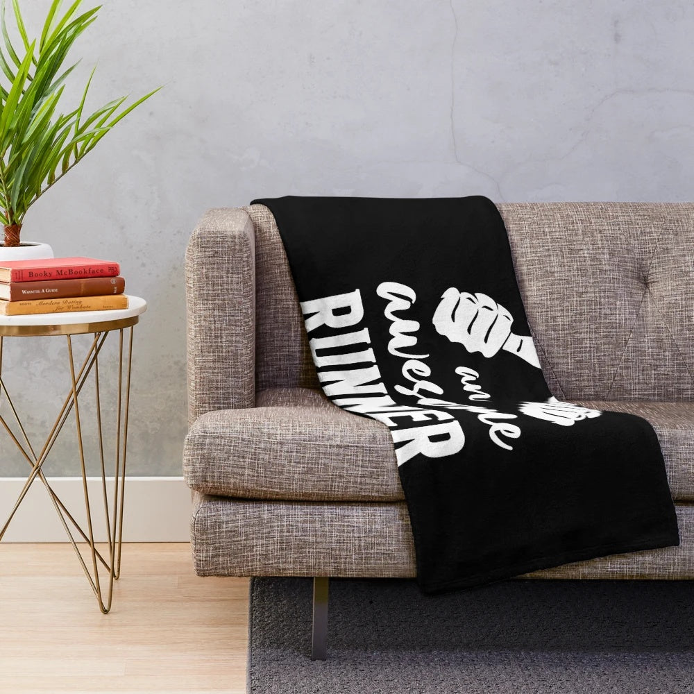 Funny Running Plush Blanket for Runners