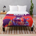 Rust game-themed plush blanket featuring in-game elements