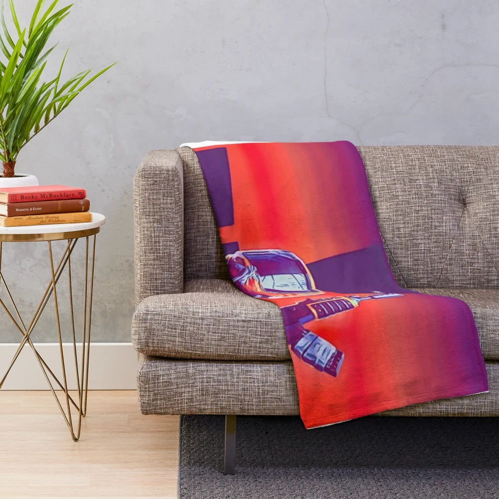 Rust game-themed plush blanket featuring in-game elements