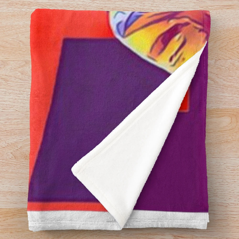 Rust game-themed plush blanket featuring in-game elements