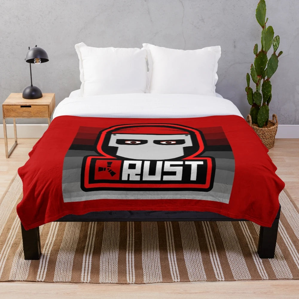Rust game inspired plush blanket