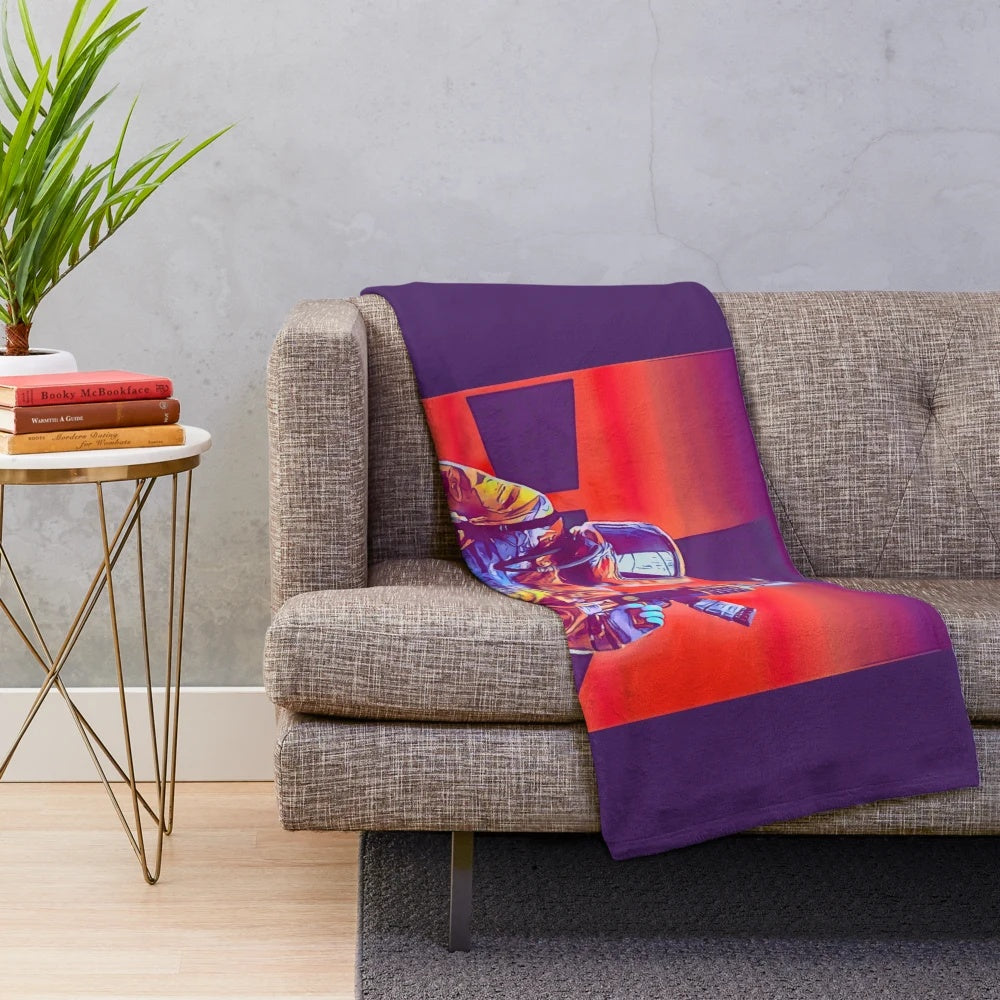 Rust game themed plush blanket for gaming enthusiasts