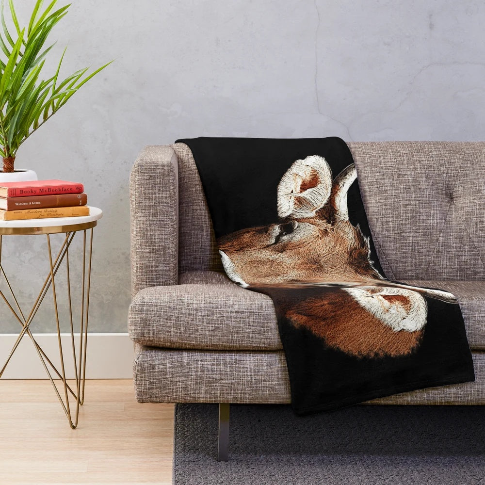 Plush blanket with beautiful cow designs in a rustic country style