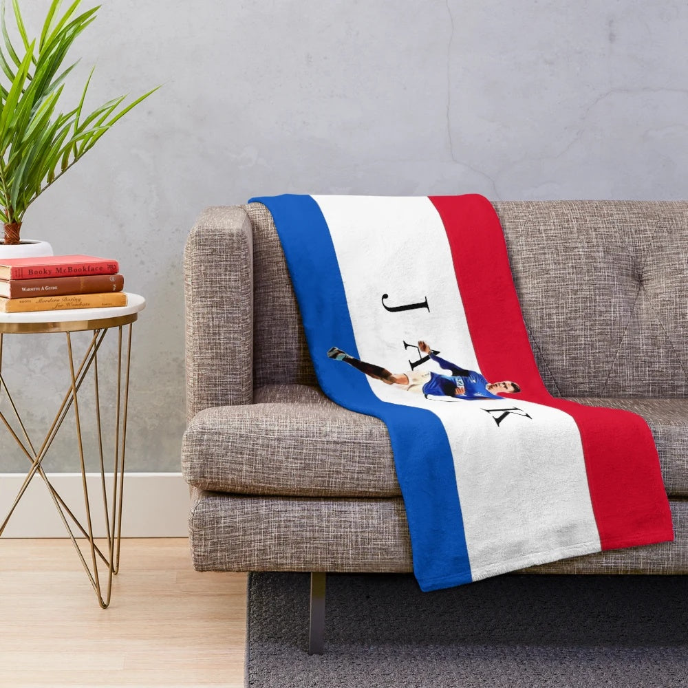 Ryan Jack-inspired plush blanket with the Glasgow Rangers logo