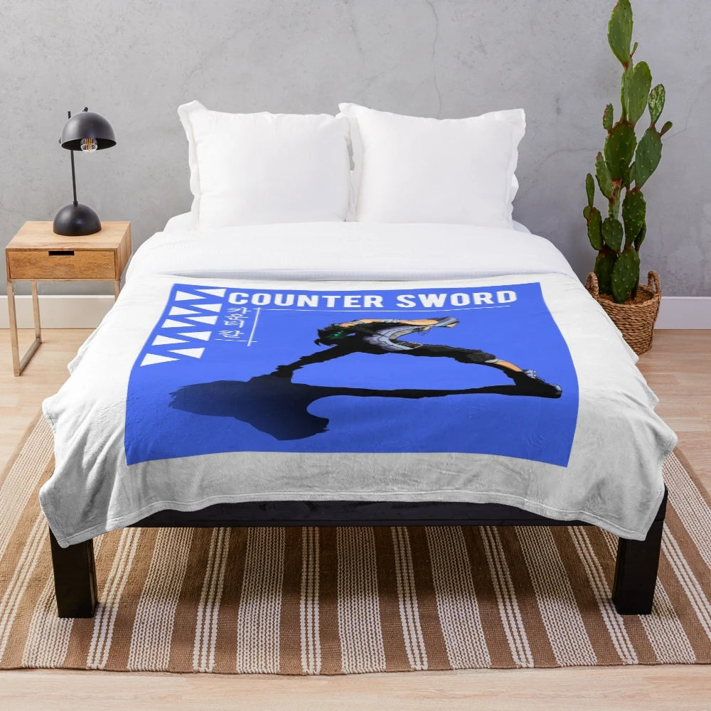 S4 League inspired plush blanket featuring gaming and anime motifs