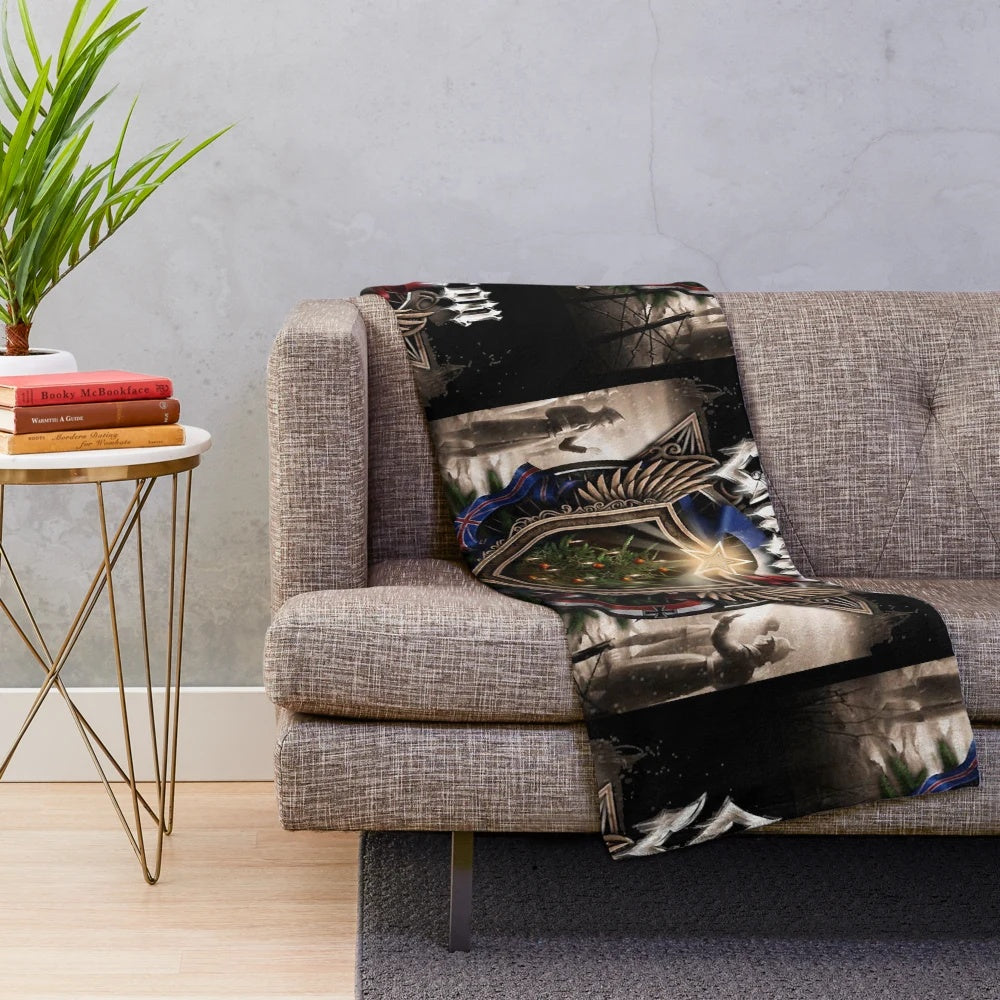Sabaton-themed plush blanket with soft, high-quality fabric