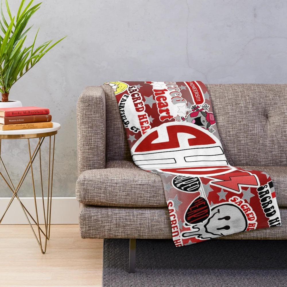 Sacred Heart Collage Plush Blanket