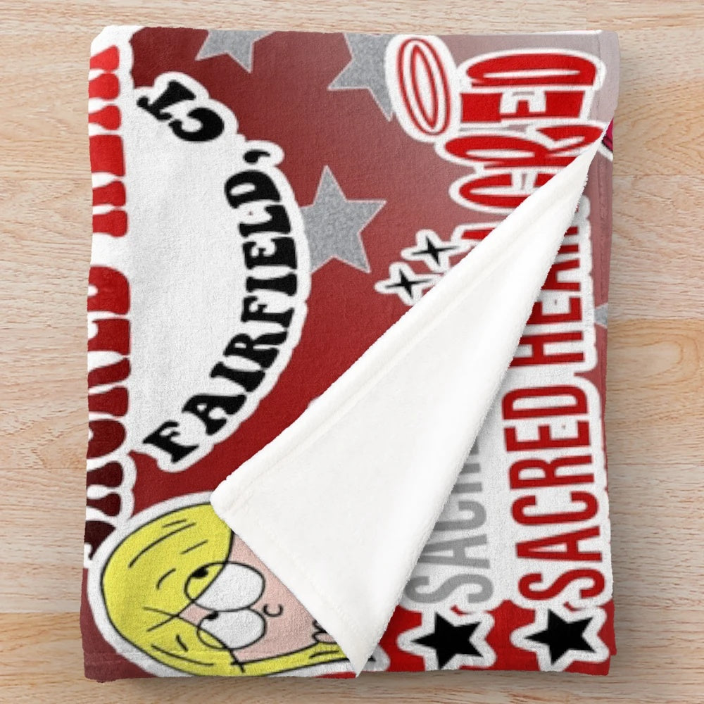 Sacred Heart Collage Plush Blanket