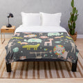 Soft, plush safari animal blanket