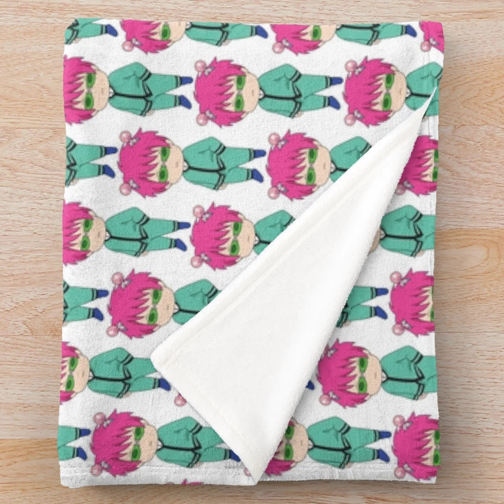 Saiki K Chibi Anime Plush Blanket